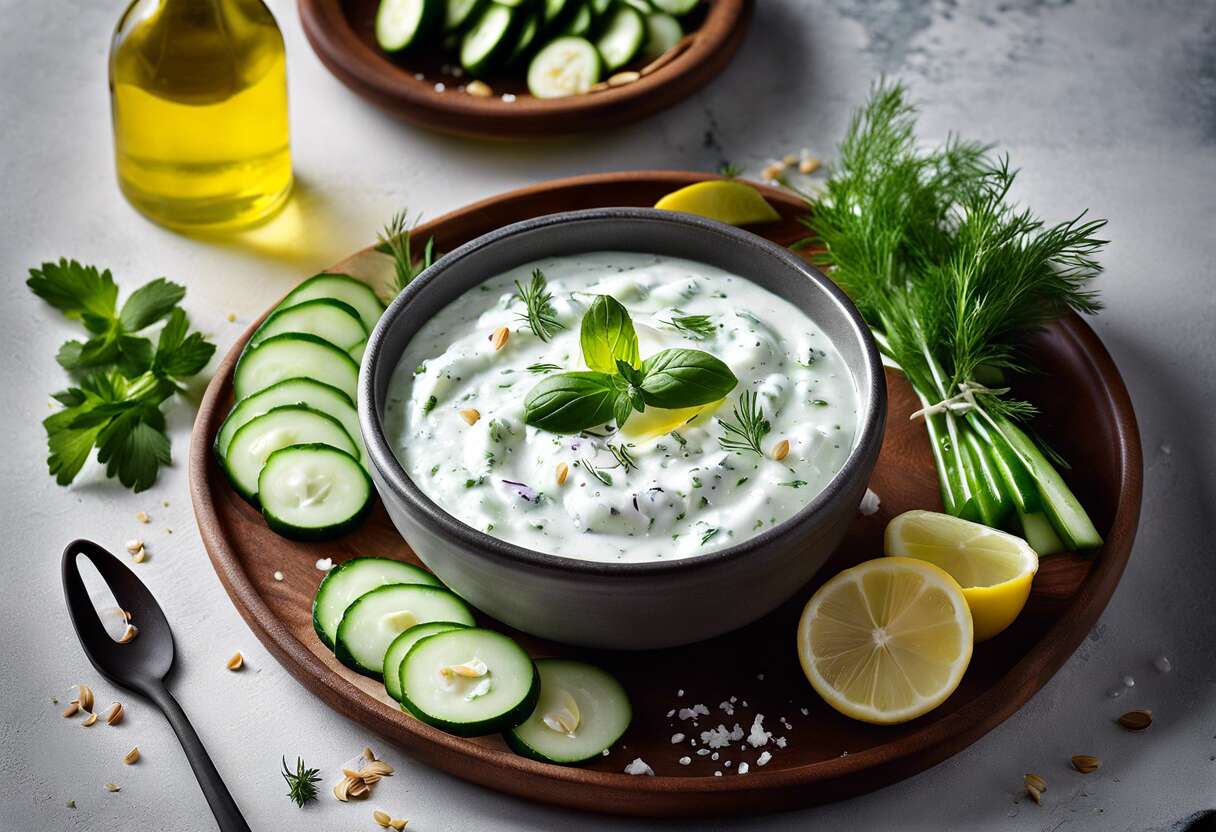Tzatziki revisité : le dip parfait aux concombres et yaourt