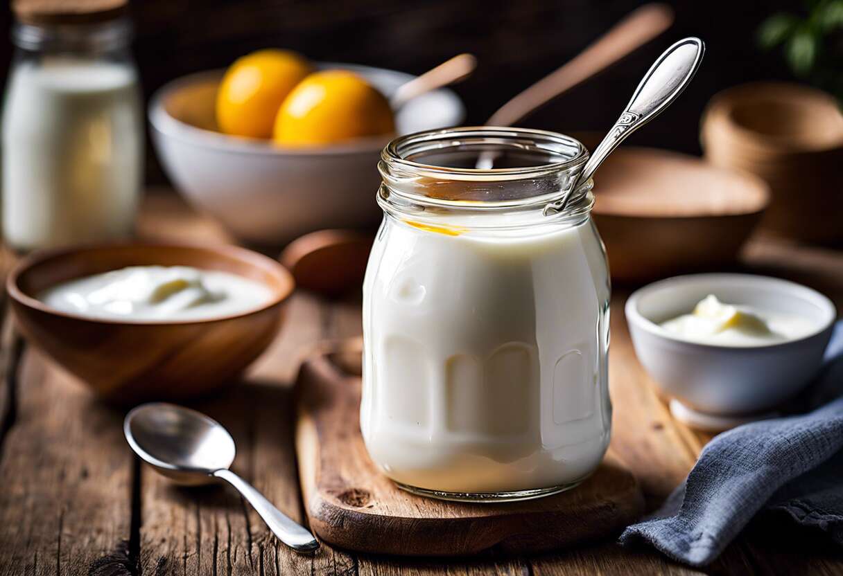 Les ingrédients de base pour un yaourt maison réussi : lait et cultures