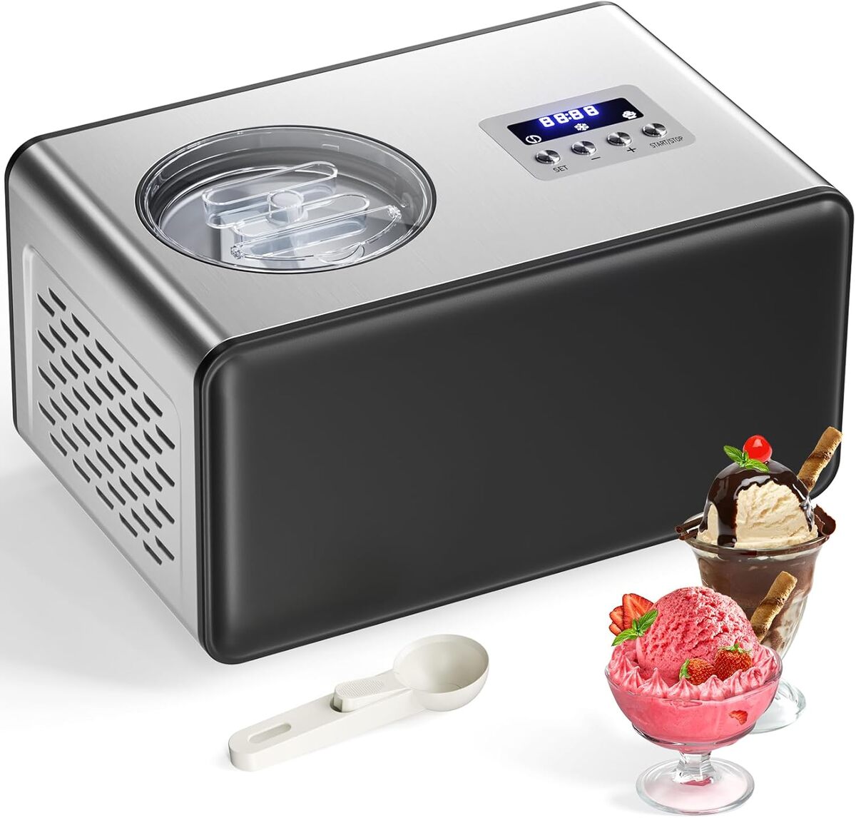 Sorbetière Électrique 1.5L 12W Double Paroi Avec Réservoir Froid 20 40min Clatronic Icm 3764