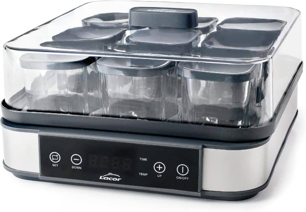 Test : yaourtière Lacor Deva, 9 bocaux en verre et minuteur intégré