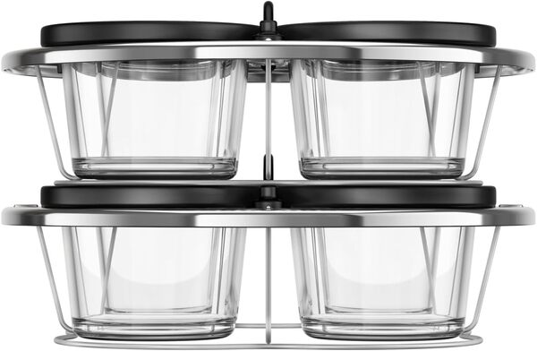 Moulinex Kit de 8 verrines superposables, Cookeo, Couvercles, Entrées, Yaourts et desserts, XA6140E0