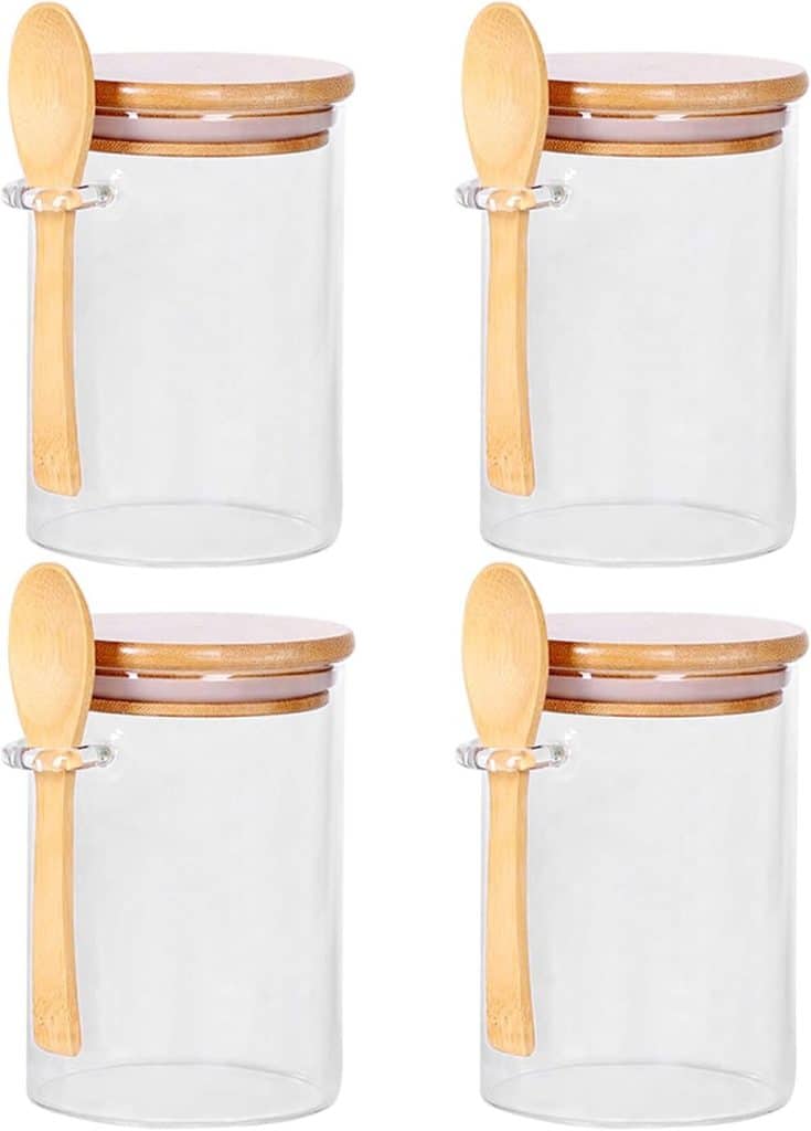 Avis sur les bocaux en verre CZFWin avec couvercles en bambou et cuillères en bois