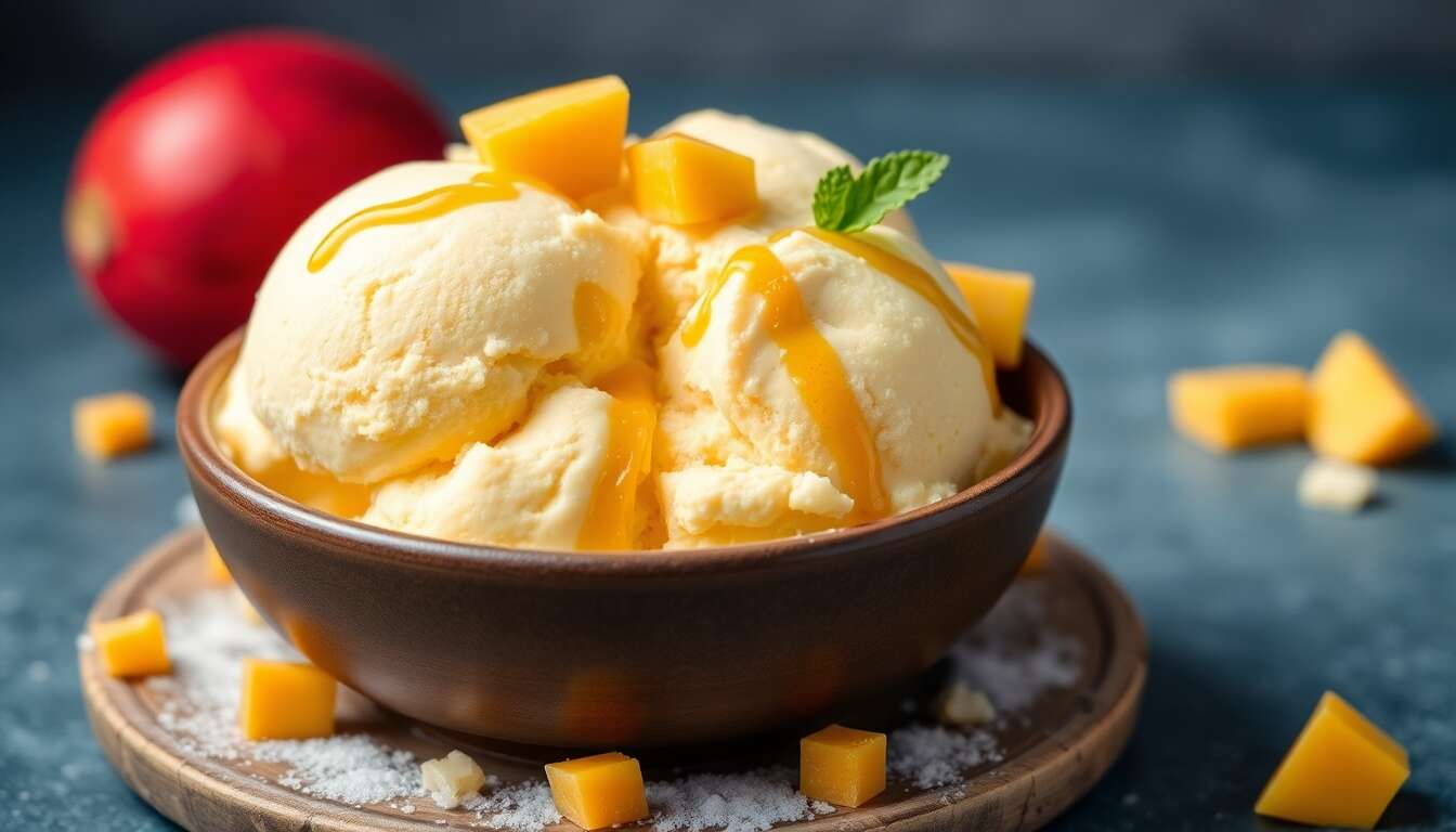 Mangue glacée maison sans sorbetière