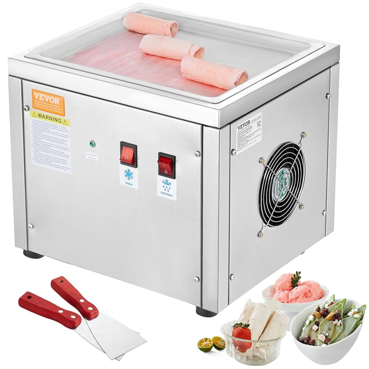 Test de la machine à glace VEVOR 28x24 cm : compresseur et inox alimentaire