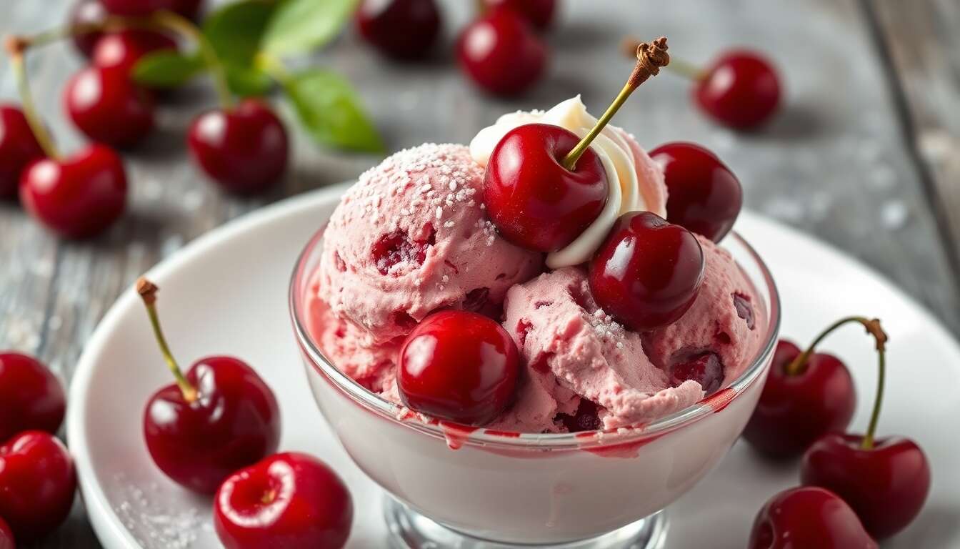 Glace Cerise Luxe Sans Sorbetière : recette Facile