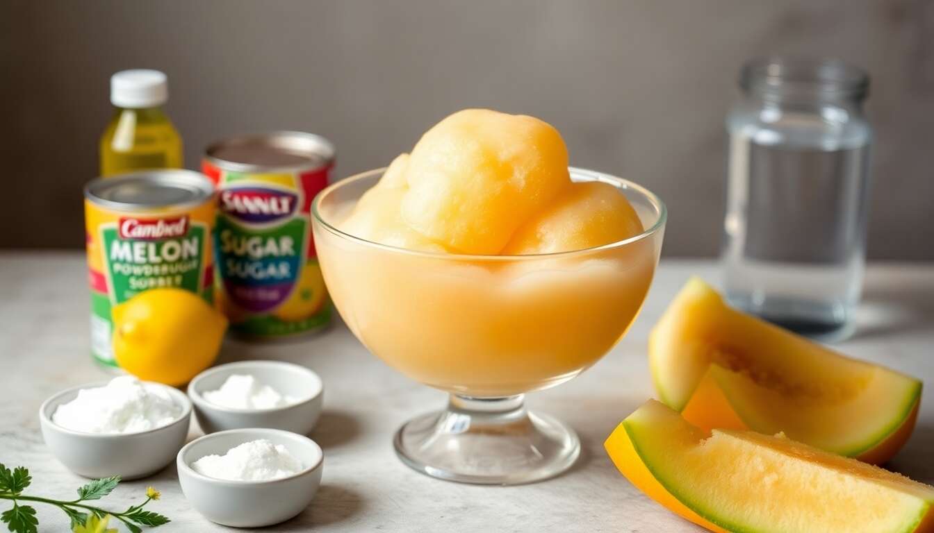 Sorbet melon facile sans machine
