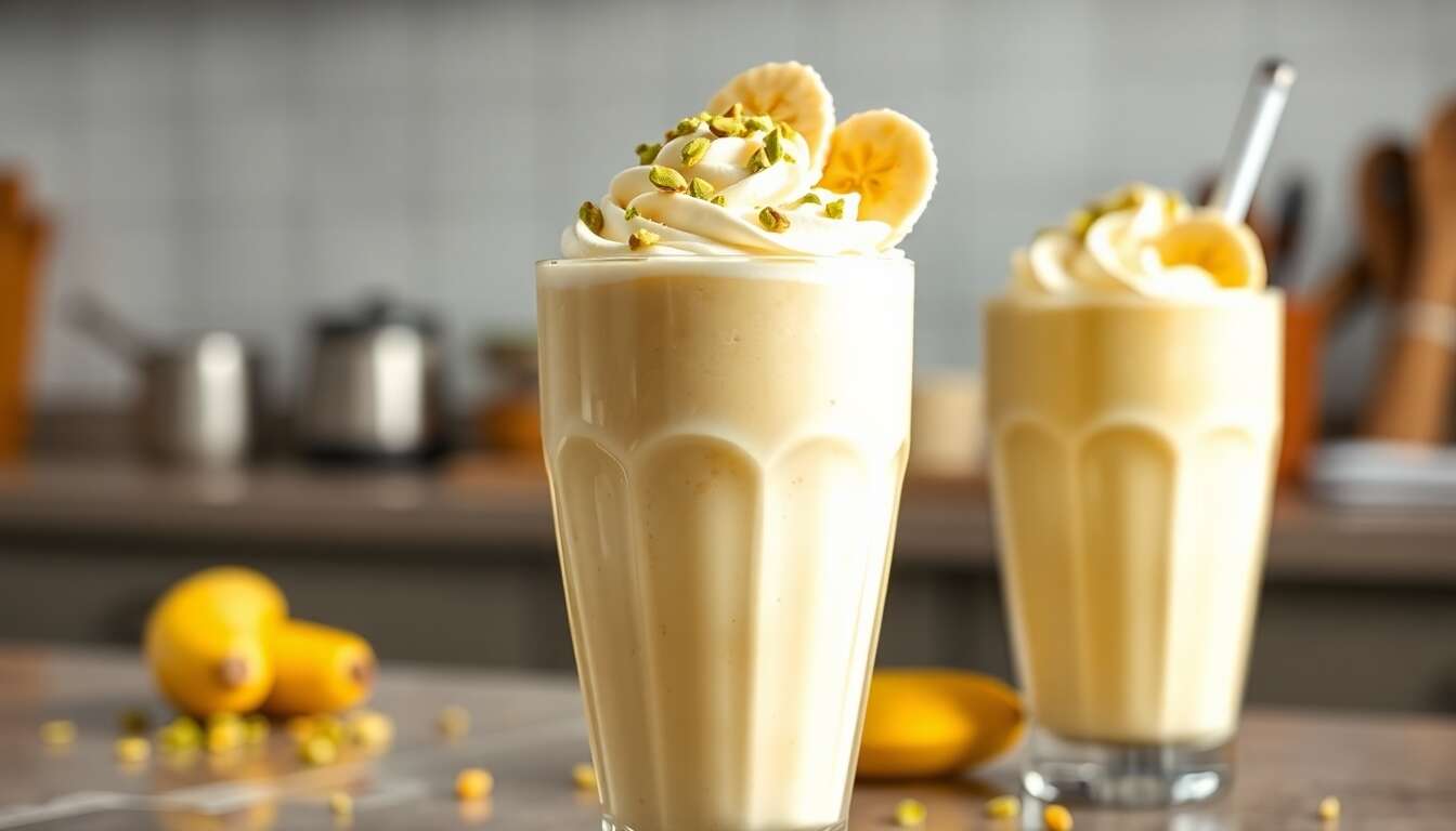 Découvrez le milkshake banane pistache pour une touche d'originalité Découvrez le milkshake banane pistache pour une touche d'originalité