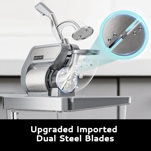 EUHOMY Machine à granité pour la maison 2 l avec 5 programmes prédéfinis : granitosité, cocktail, milkshake, frappé, vin, pas besoin de glaçons, auto-nettoyage et sécurité enfant