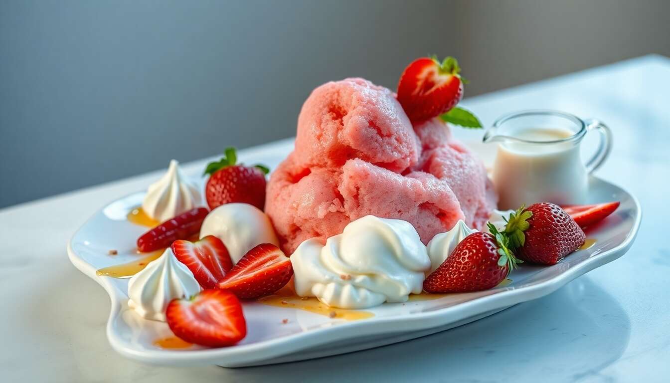 Sorbet Fraise-Vanille Express Sans Sorbetière