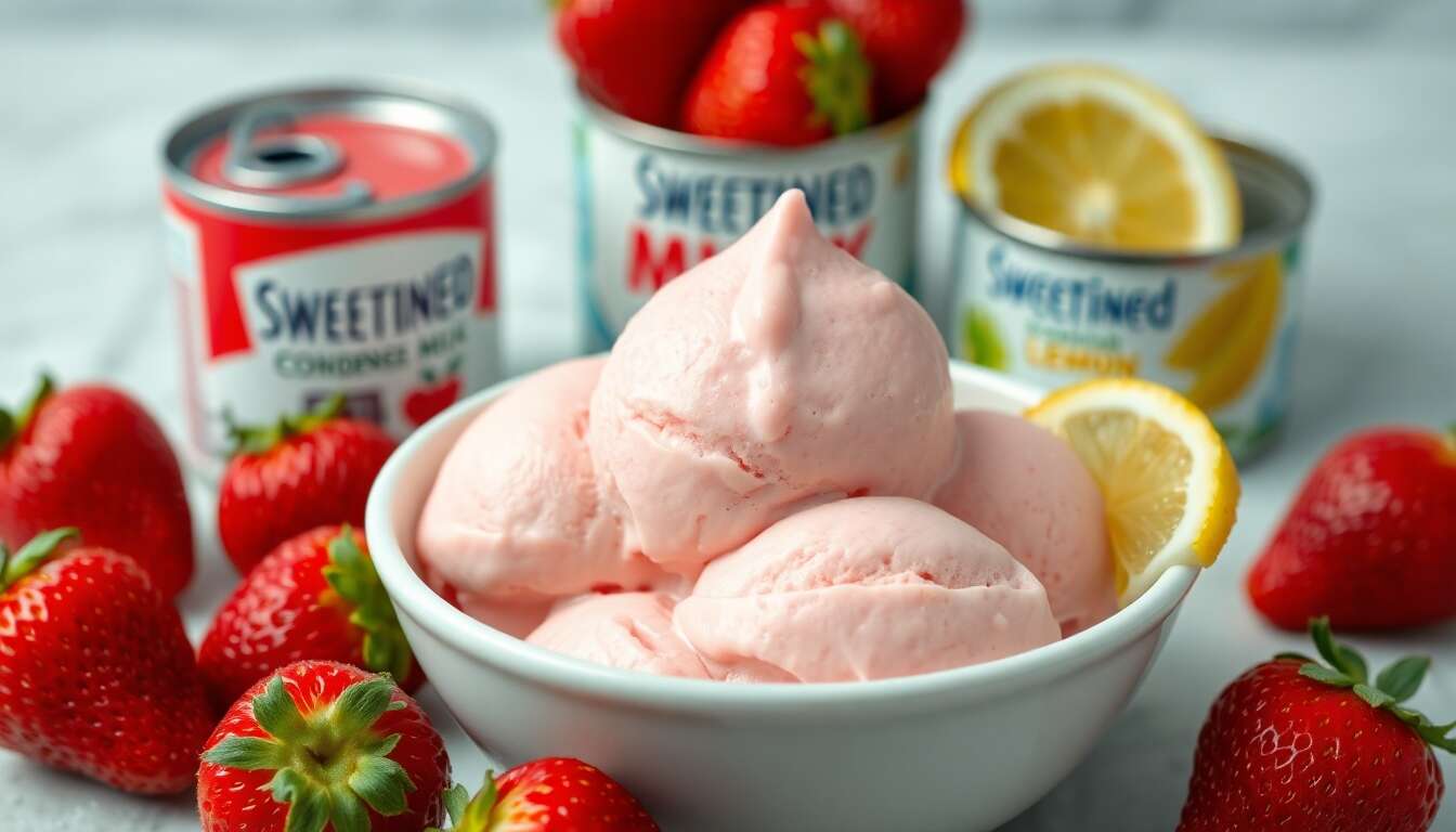 Recette express : glace fraise sans sorbetière en 3 ingrédients