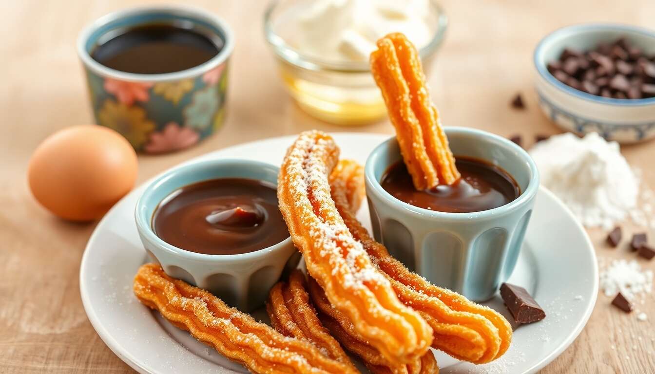Churros maison sans machine : recette et sauce choco irrésistible
