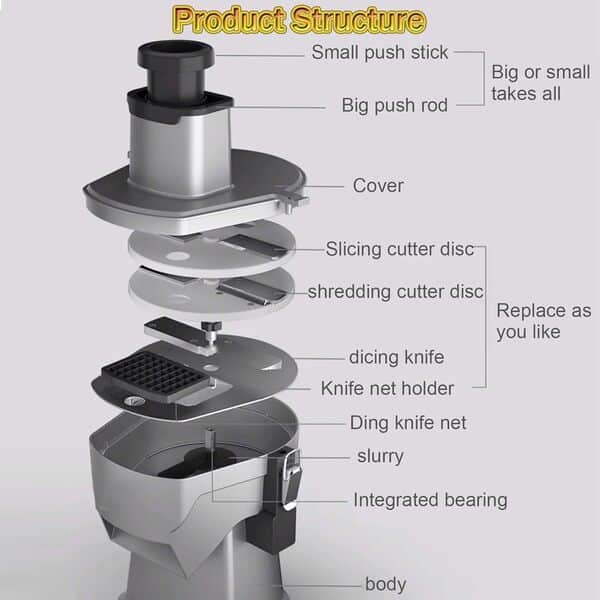 URJWAN Machine à DéCouper Automatique, Cubes De Coupe-Fruits Et LéGumes De Cuisine, Machine De Fabrication, Hachoir à LéGumes De Bureau, pour Usage Domestique Et Commercial