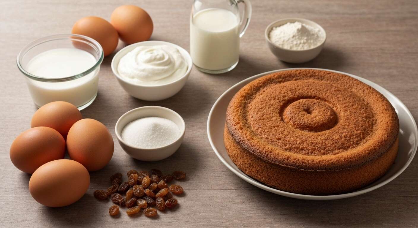 Moelleux automnal : gâteau yaourt-raisins