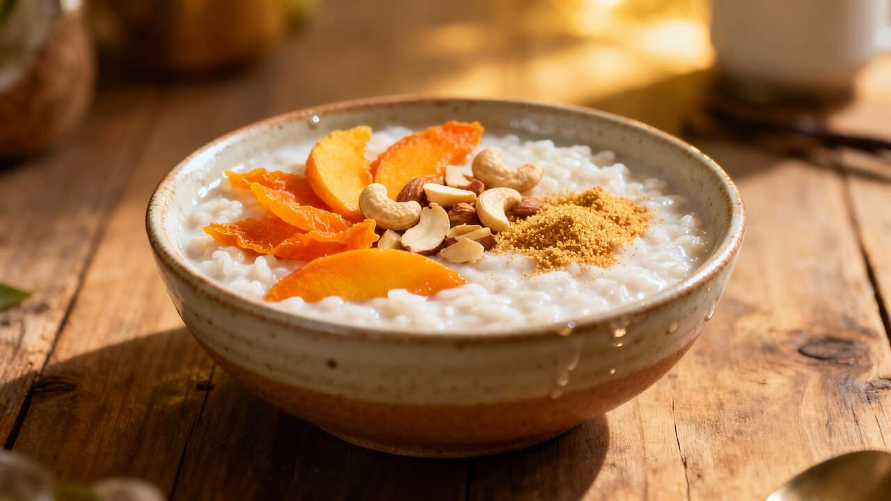 Délice de riz au lait fruité