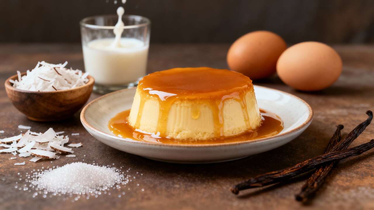 Flan coco caramel inratable au lait concentré