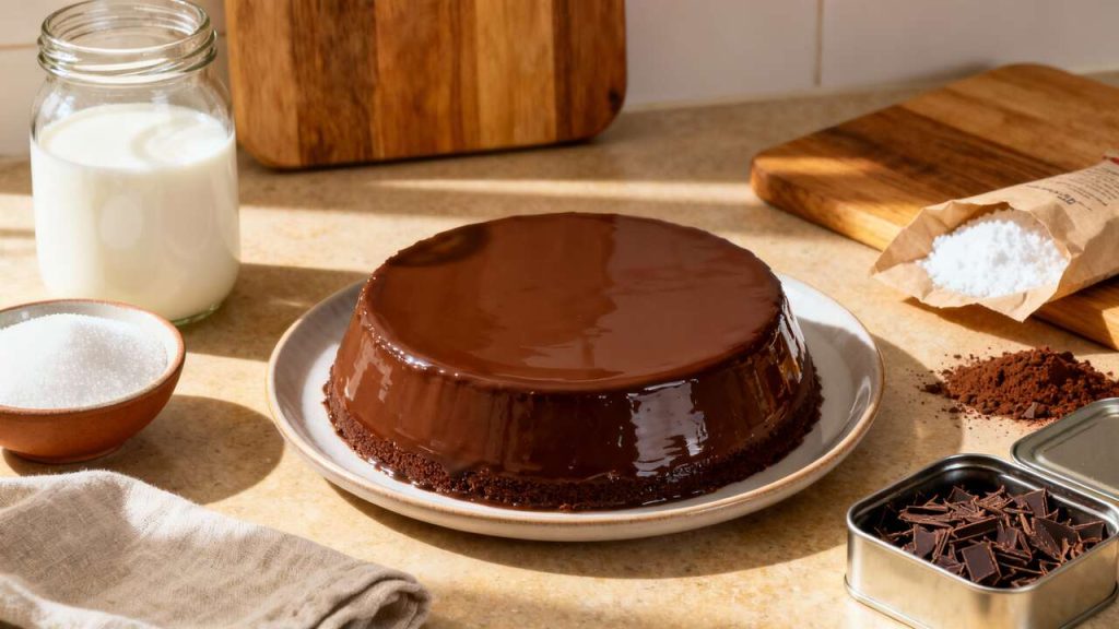 Flan Choco sans Four ni Œufs : recette Facile