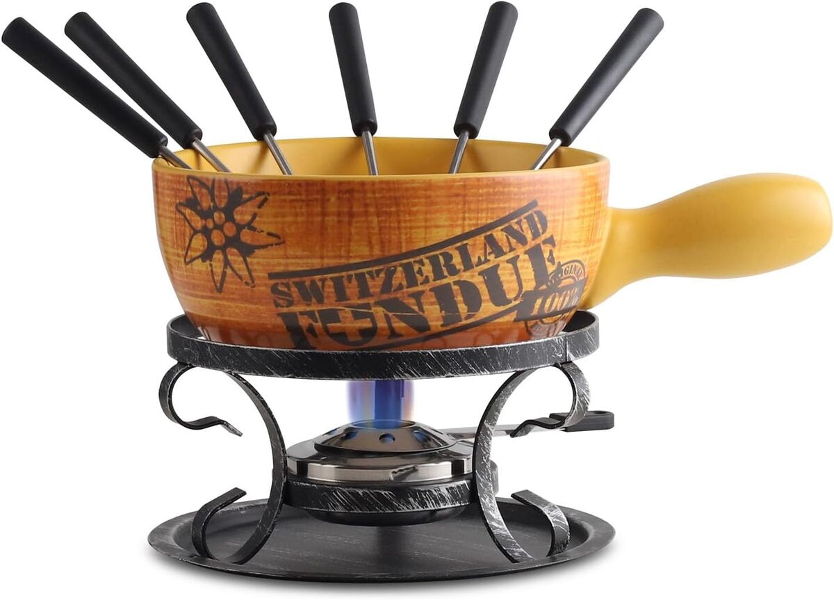 Test : set à fondue Artestia Swiss Vintage jaune en céramique