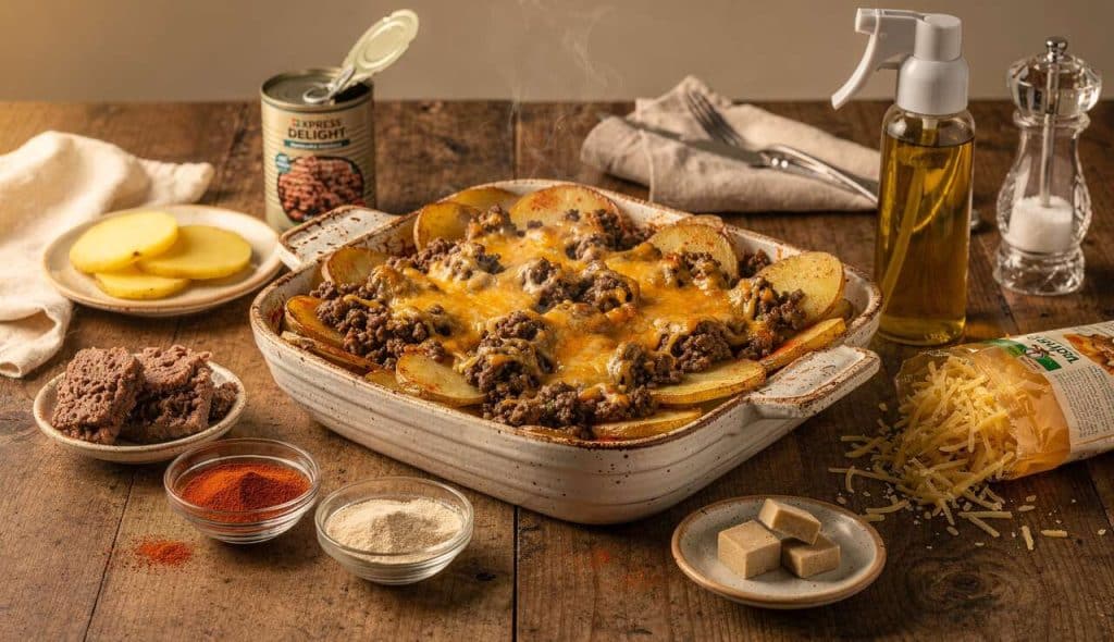 Délice express : viande hachée sur lit de pommes de terre