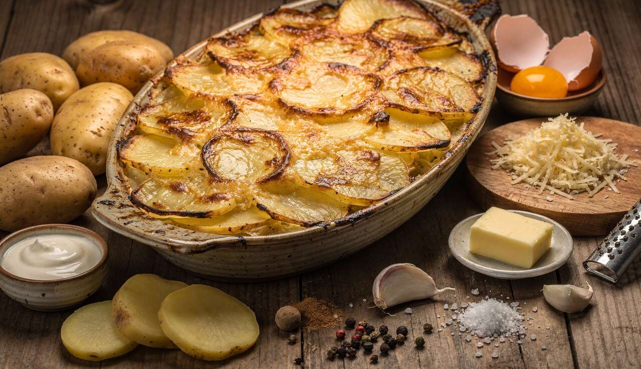 Délice de pommes de terre gratinées au four