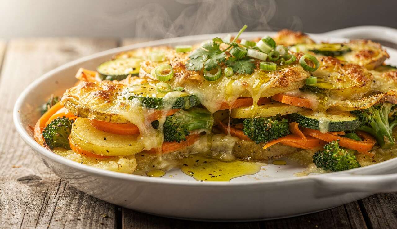 Délice végétarien : gratin de légumes sautés à la béchamel