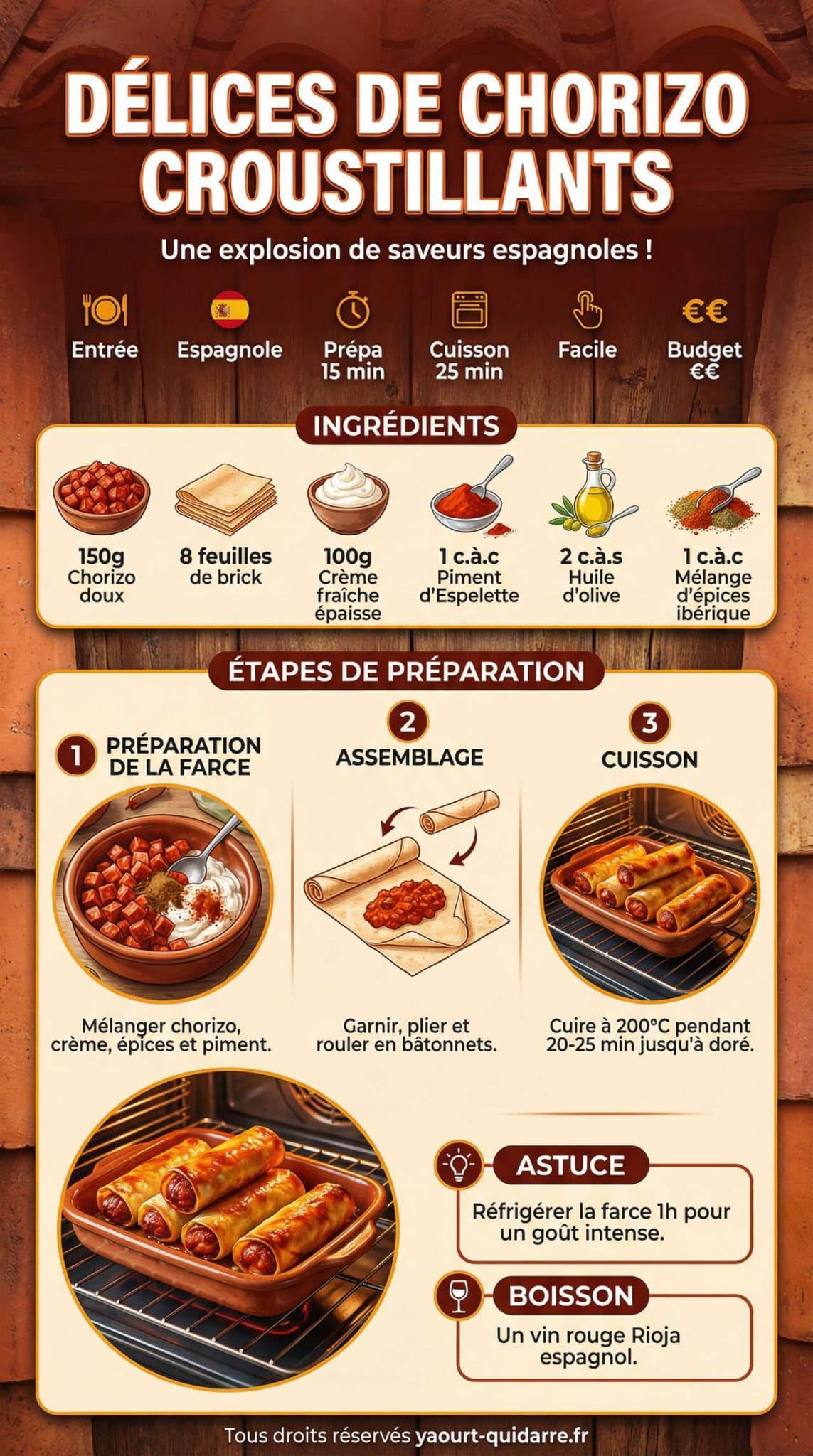 Fiche recette Délices de chorizo croustillants Fiche recette Délices de chorizo croustillants