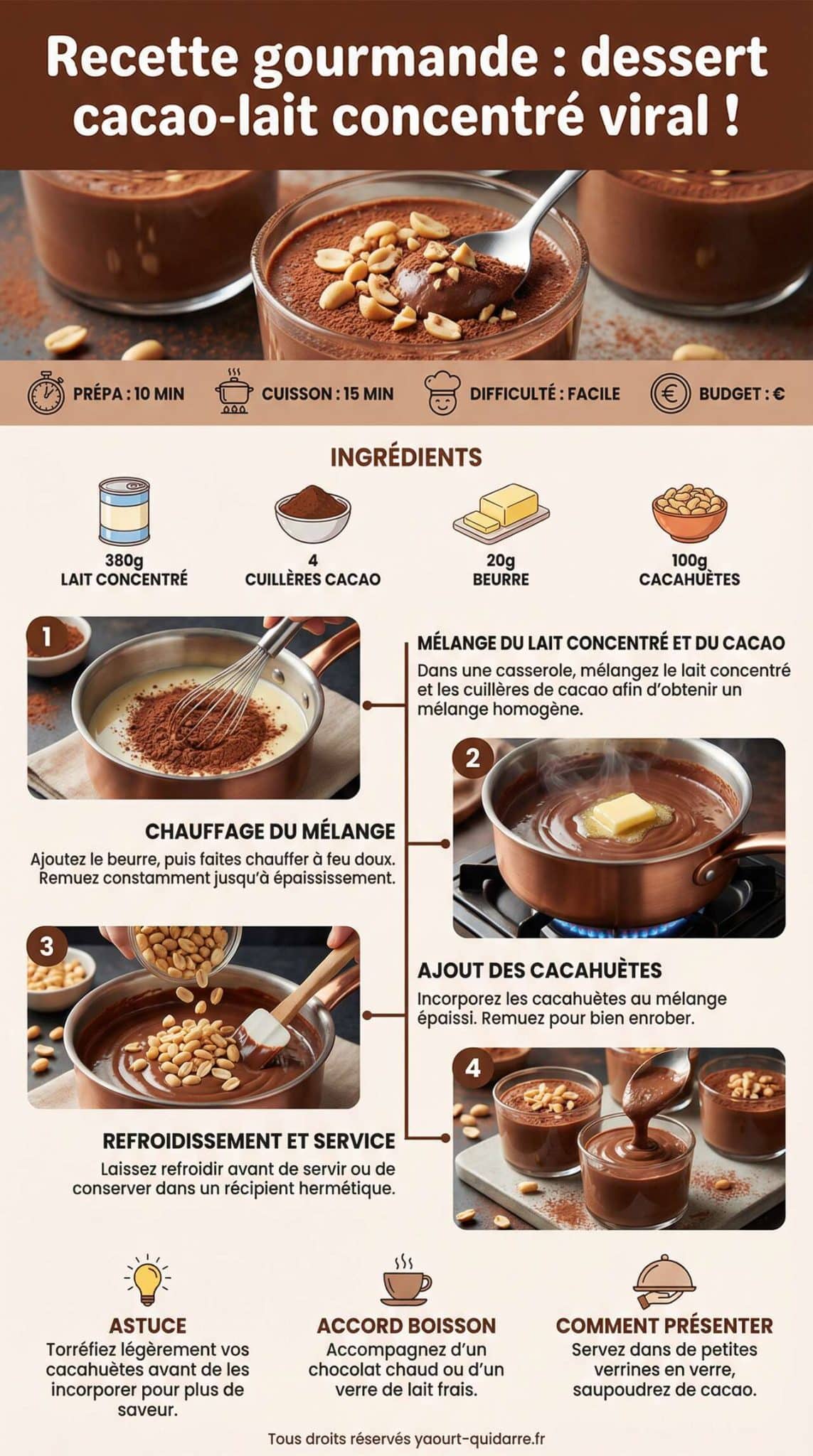 Fiche recette Recette gourmande : dessert cacao-lait concentré viral ! Fiche recette Recette gourmande : dessert cacao-lait concentré viral !