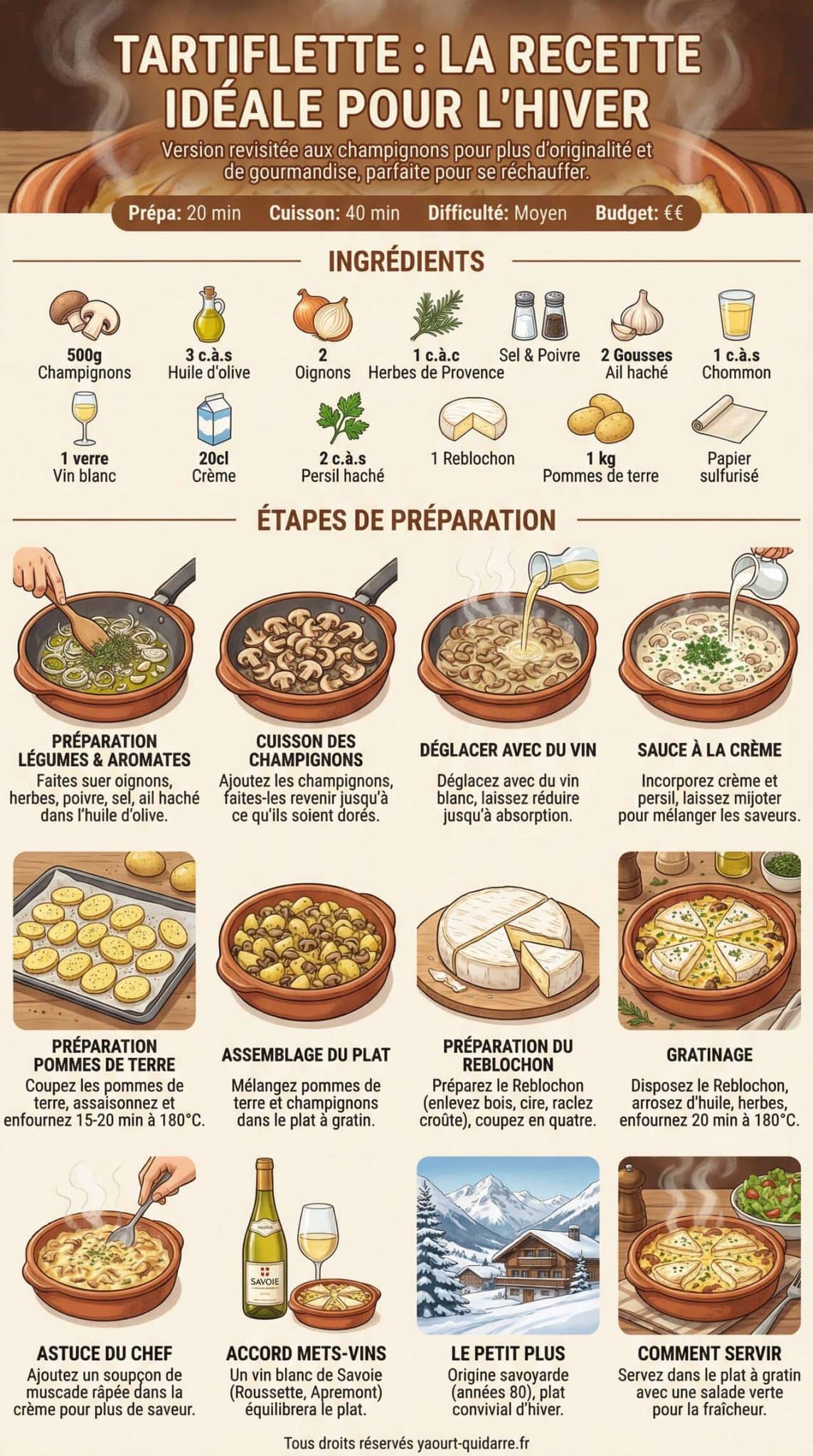 Fiche recette Tartiflette : la Recette Idéale pour l'Hiver Fiche recette Tartiflette : la Recette Idéale pour l'Hiver