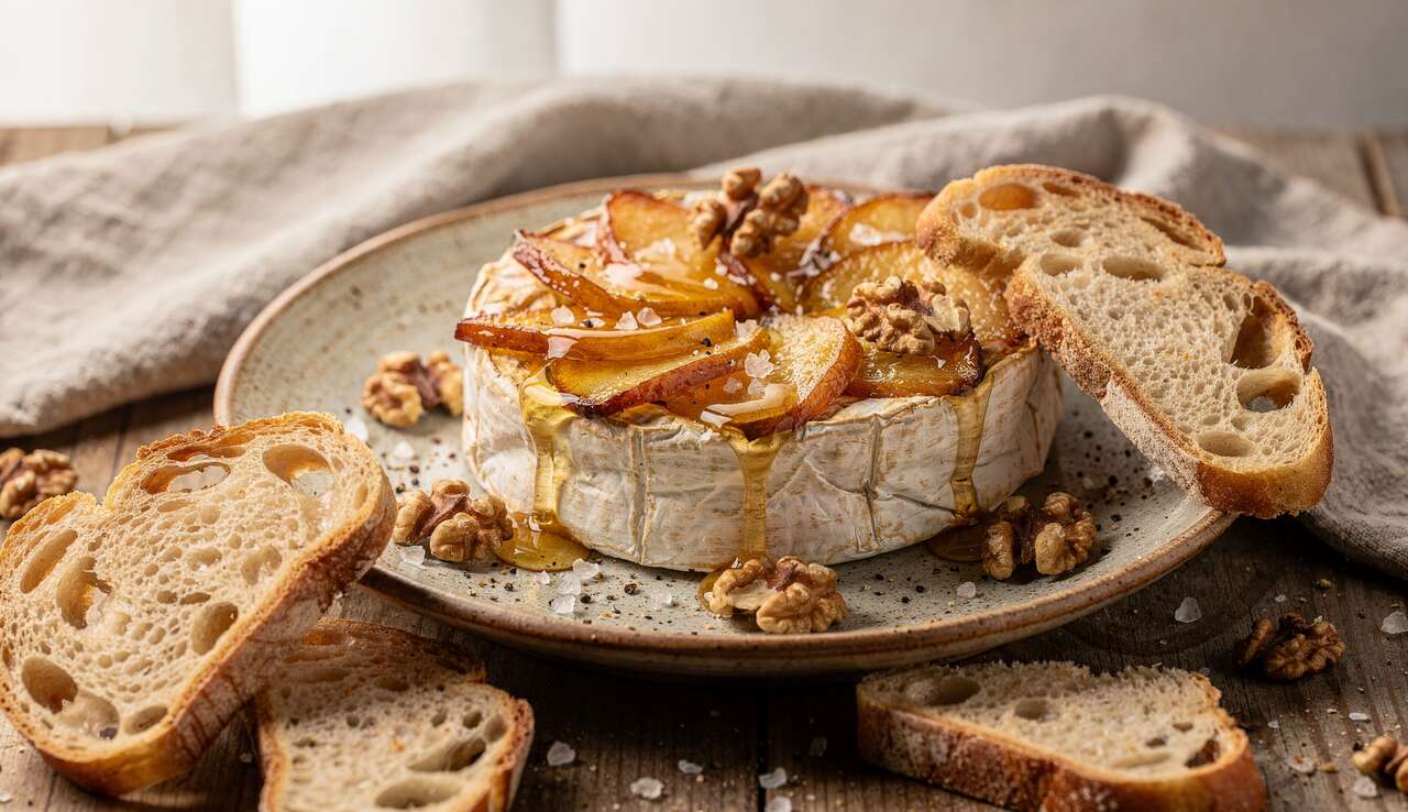 Camembert rôti aux pommes : savourez vite et gourmand