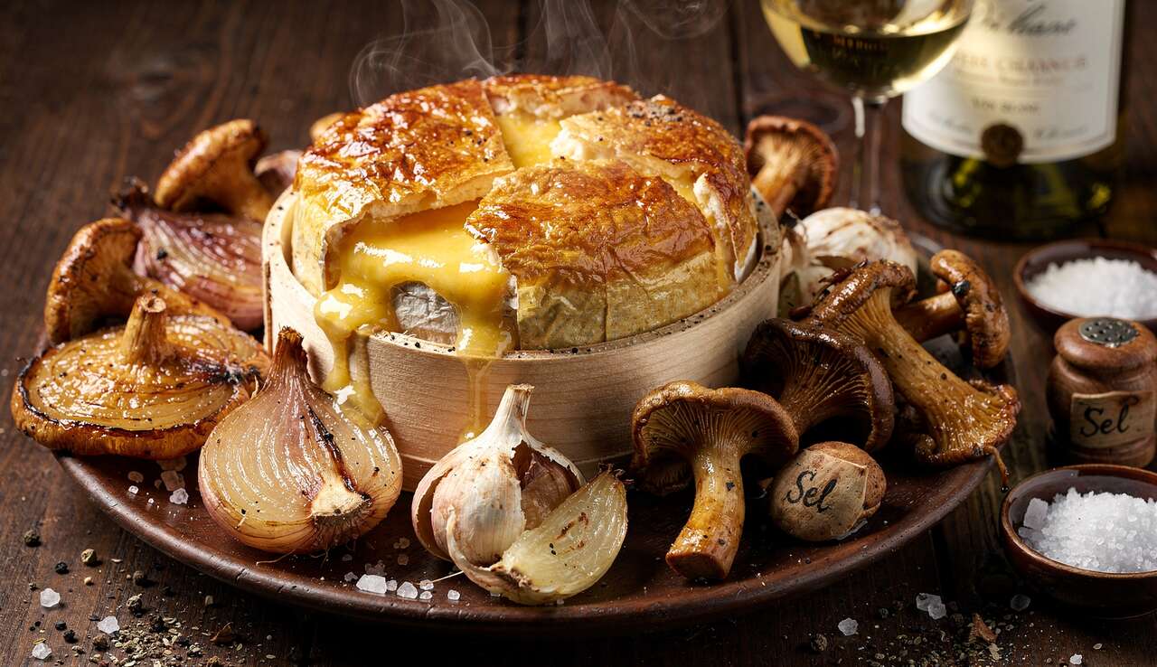 Délice au four : fondue Mont d'Or et champignons