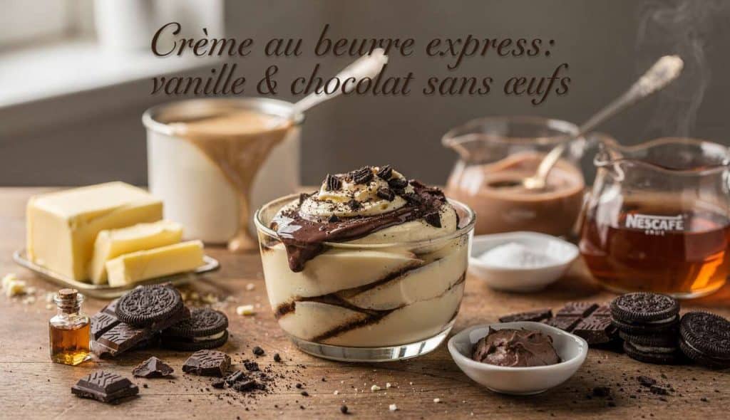 Crème au beurre express : vanille & chocolat sans œufs