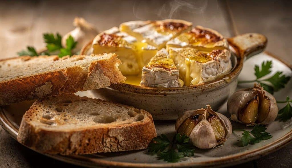 Camembert rôti à l'ail : entrée gourmande ou apéro savoureux