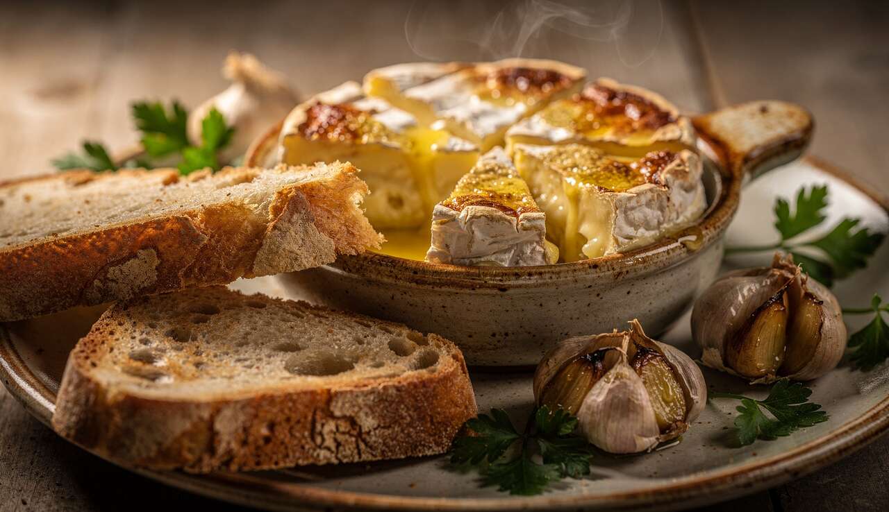 Camembert rôti à l'ail : entrée gourmande ou apéro savoureux