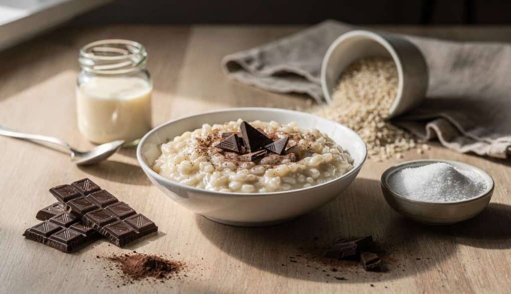 Délice de riz au lait et chocolat