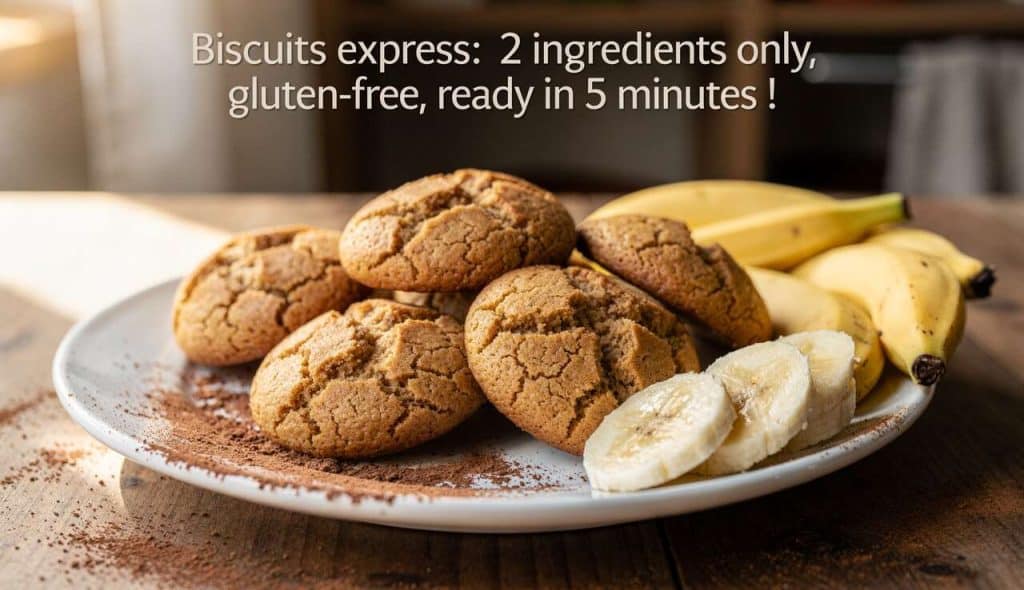 Biscuits express : 2 ingrédients seulement, sans gluten, prêts en 5 min !