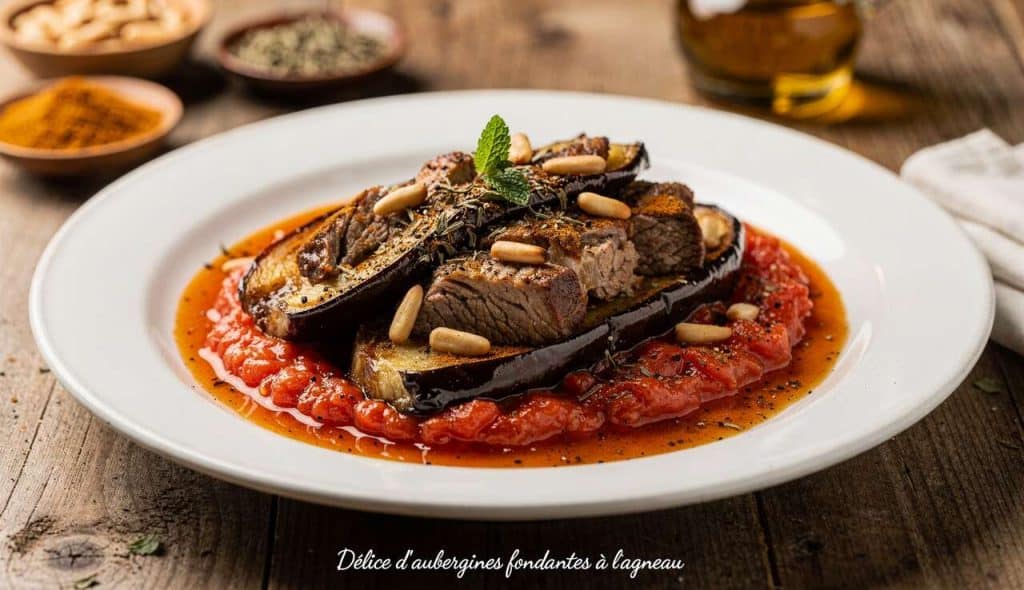 Délice d'aubergines fondantes à l'agneau
