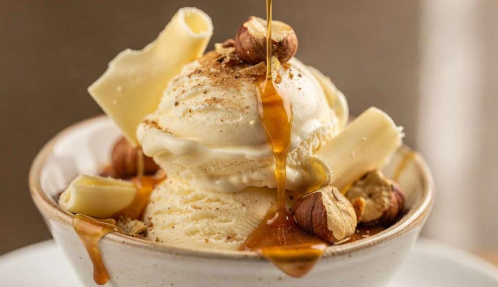 Glace maison ultra-addictive : chocolat blanc caramel