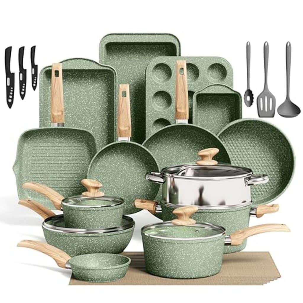Test : kitchen academy casseroles et poêles granit vert pour induction