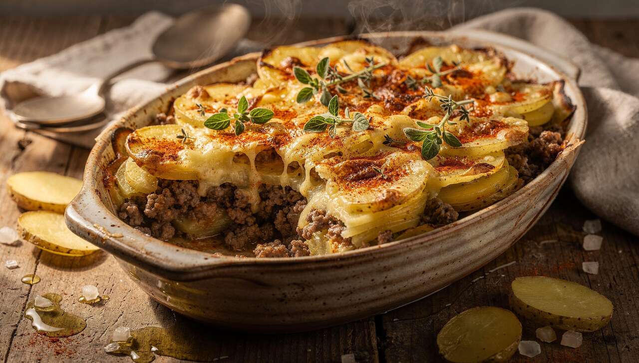 Gratin gourmand : pommes de terre et boeuf revisités