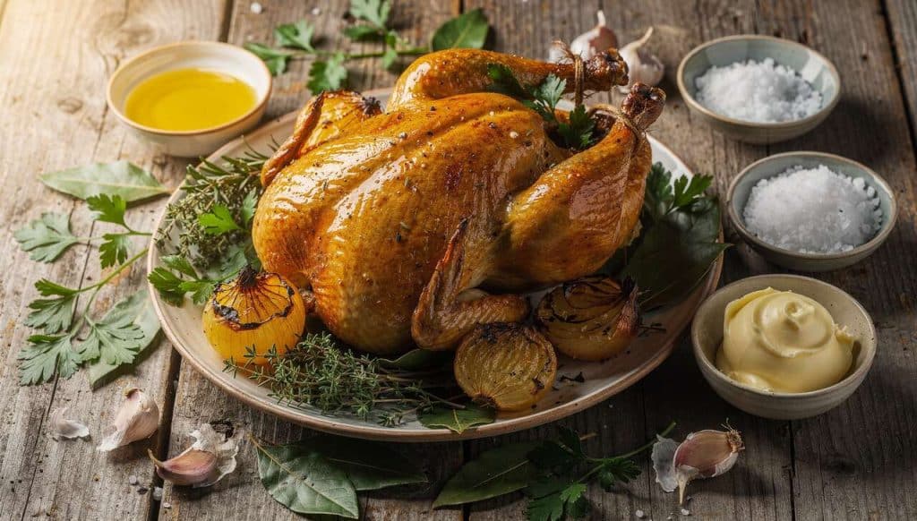 Poulet fermier rôti du dimanche : astuces et préparation au four