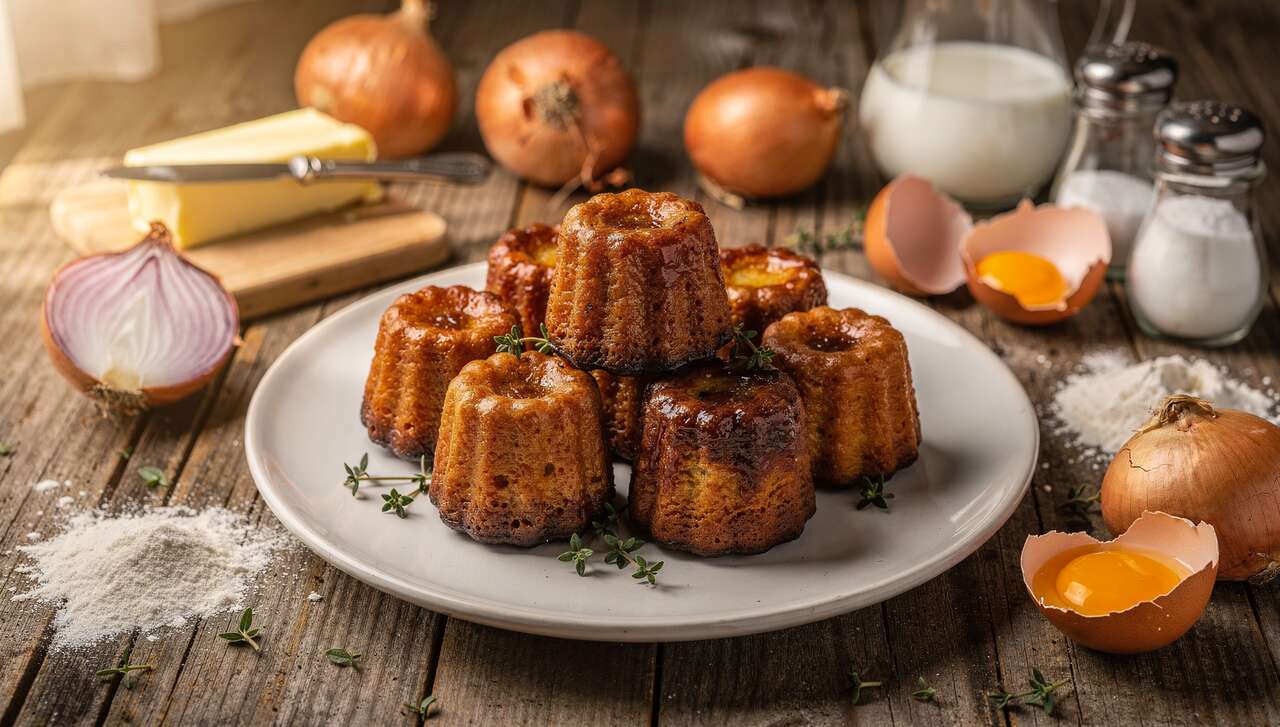 Délices salés : cannelés aux oignons pour l'apéro !
