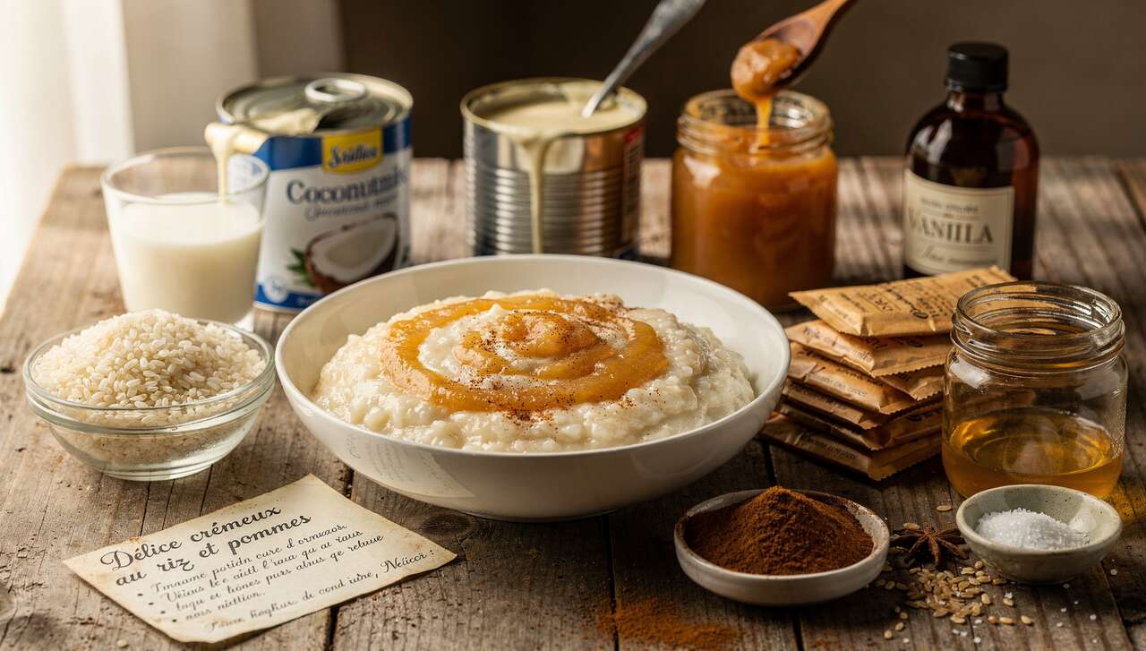Délice crémeux au riz et pommes