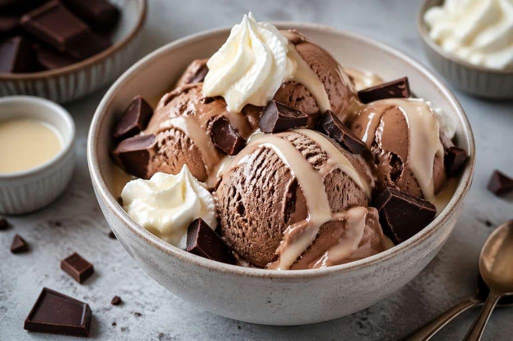 Délice glacé chocolat 3 ingrédients sans sorbetière