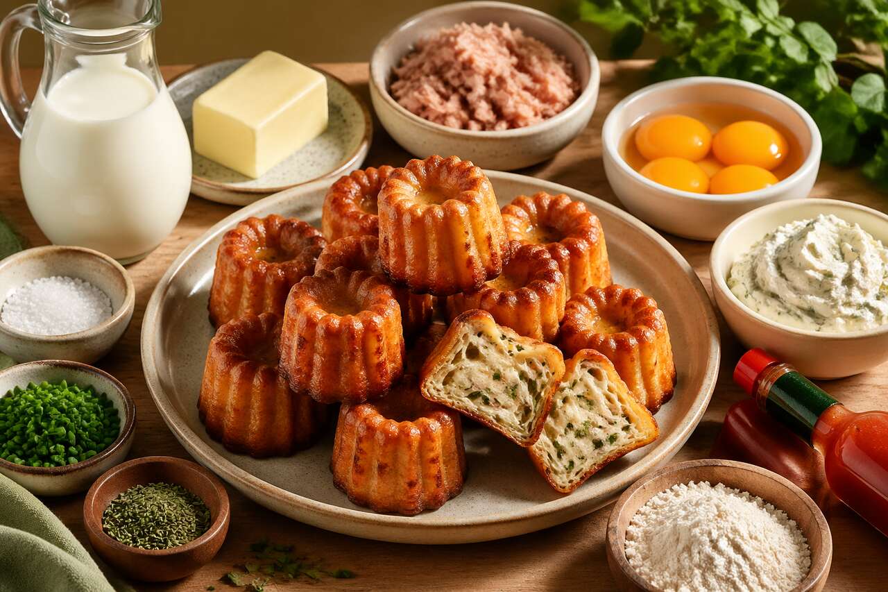 Cannelés apéro : thon & fromage herbes