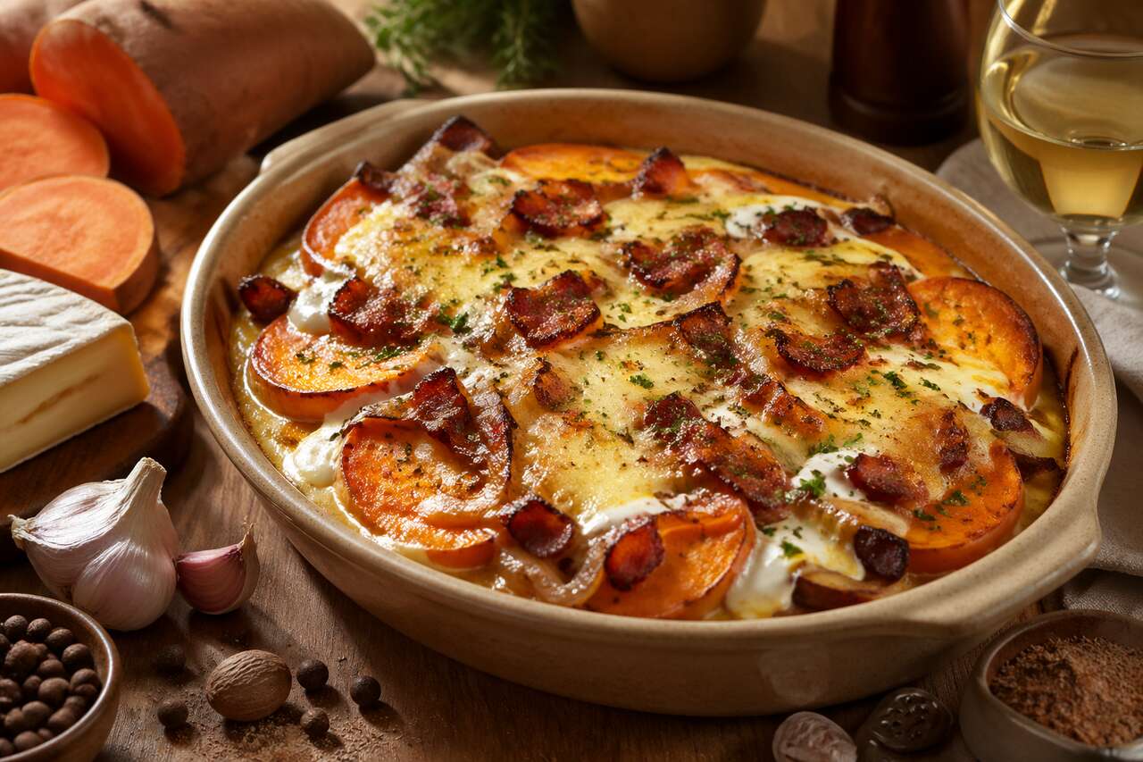 Tartiflette exotique à la patate douce