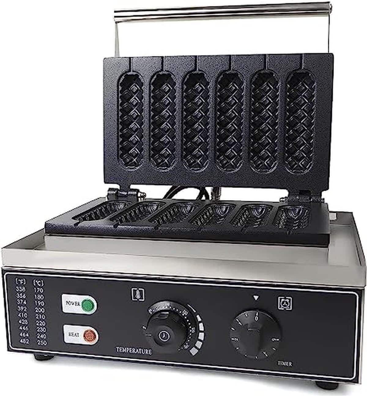 Test machine gaufres hot-dog électrique 6 PCS : efficacité et contrôle température